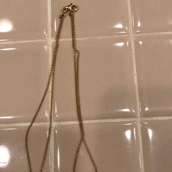 14kt gold one carat diamond necklace double chain - Picture 4 of 4